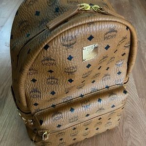 MCM studded Packpack with White MCM dust bag included